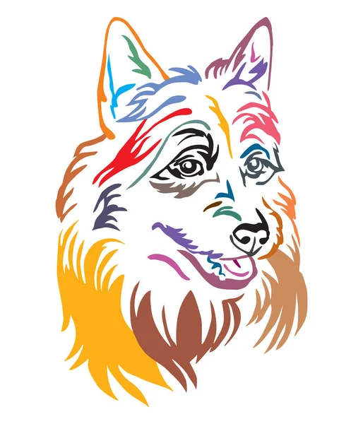 Retrato decorativo colorido de Australian Terrier vector illust —  Vetores de Stock