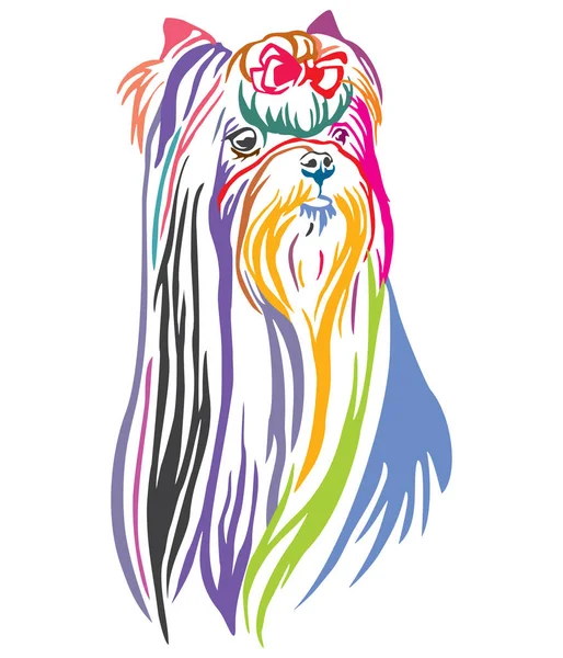 Farbenfrohe dekorative Portrait von yorkshire terrier vector illustr — Stockvektor