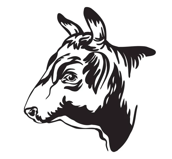 Portrait abstrait du taureau en profil — Image vectorielle