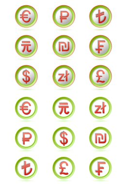 Mobil uygulamalar düzenini tasarlamak için Icon collection finans. Basit grafik ve renkli çizim