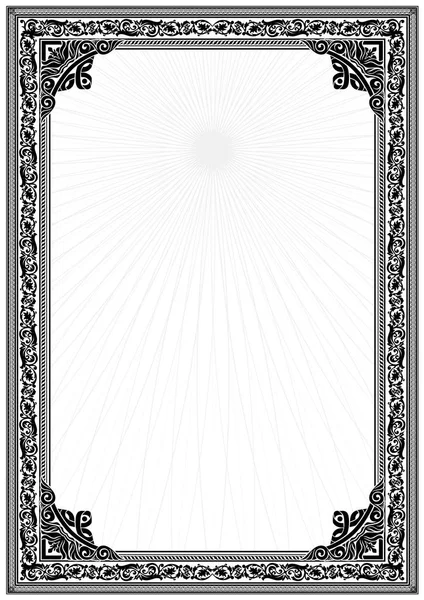 Basit siyah beyaz sertifika çerçeve kenarlığı. Tanca'da tasarım.