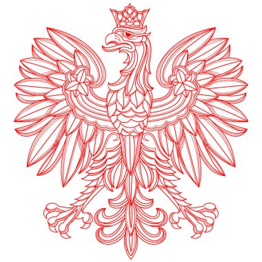 Polonya arması. Kırmızı çizgi resimleri