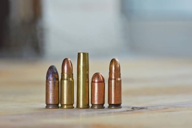 El silah cephane kartuşları. Görüntü Katalog içerik için.