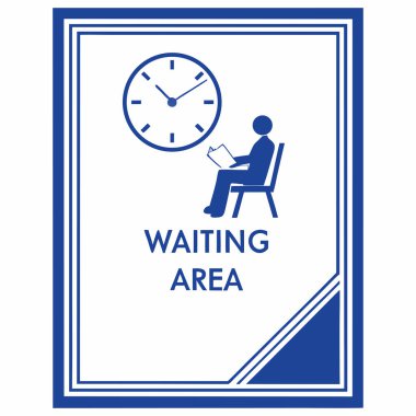 Katı kenarlı mavi ve beyaz bir tasarıma sahiptir. Merkezi grafik, bir sandalyede oturan ve üzerinde büyük bir saat sembolü olan bir kişinin siluetini içerir. 