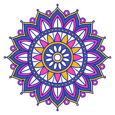 Stilize nilüfer yaprakları ve gözyaşı damlası şekilleriyle kompleks, dairesel bir desen içerir. Renk paleti parlak ve neşelidir, pembe, mavinin çeşitli tonlarında (turkuaz dahil), beyaz ve sarı / altın aksanları vardır.. 