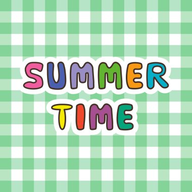 Yaz afiş. Açıklama metni. Vektör çizim tasarım için. Bir kafes içinde parlak arka plan.