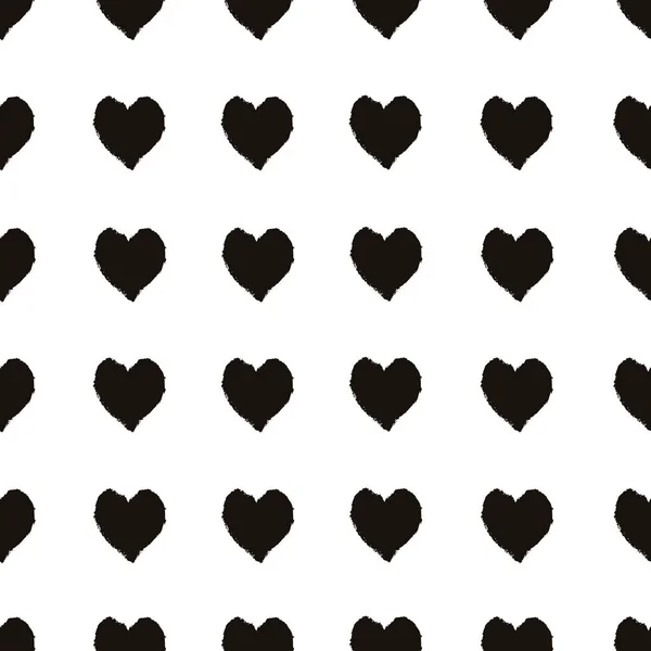 Seamless Background Hearts Black White Vector Flat Illustration Can Used — Stock Vector