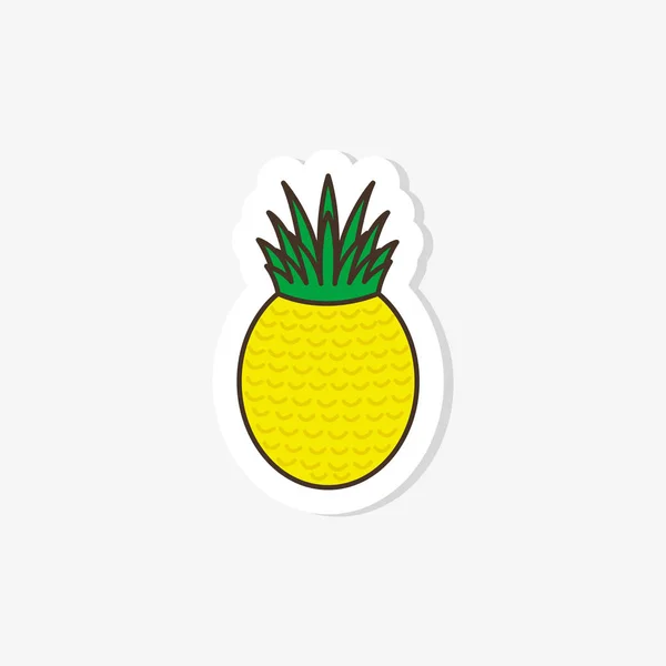 Impresión Con Una Piña Dibujos Animados Estilo Del Arte Pop — Vector de stock