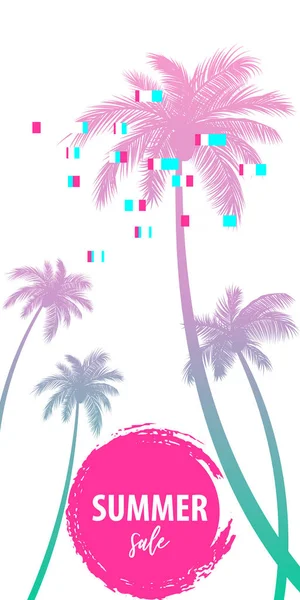 Zomertijd palm tree banner poster — Stockvector