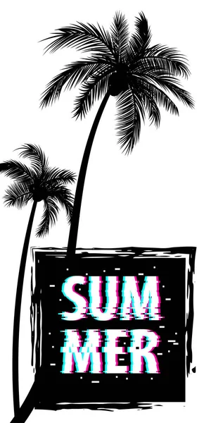 Letní čas palm tree banner plakát — Stockový vektor