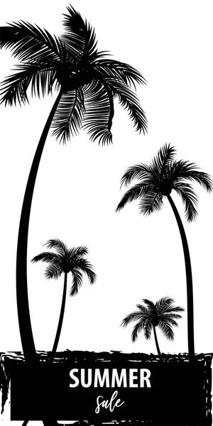 Cartaz de banner de palmeira de tempo de verão — Vetor de Stock