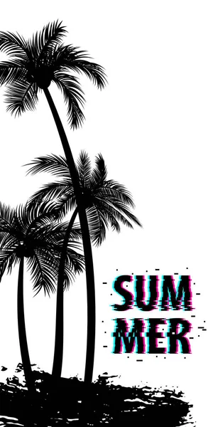 Letní čas palm tree banner plakát — Stockový vektor