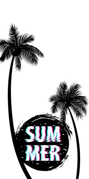 Letní čas palm tree banner plakát — Stockový vektor