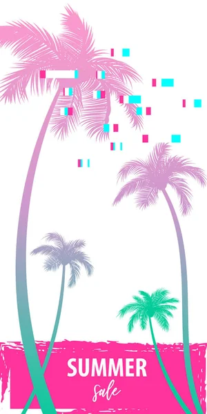 Sommerzeit Palme Banner Poster — Stockvektor