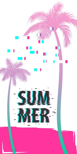 Letní čas palm tree banner plakát — Stockový vektor