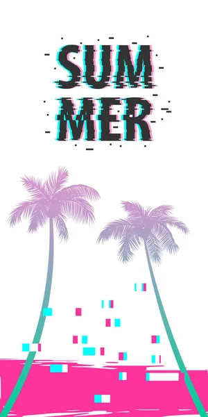 Sommerzeit Palme Banner Poster — Stockvektor