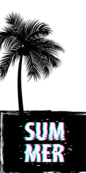 Cartel de bandera de palmera hora de verano — Vector de stock