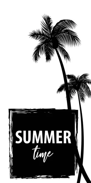 Zomertijd palm tree banner poster — Stockvector