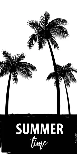 Cartaz de banner de palmeira de tempo de verão — Vetor de Stock