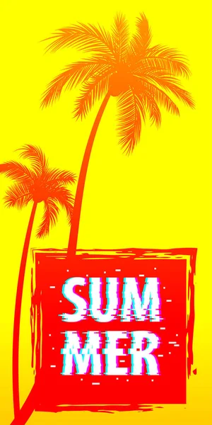 Yaz saati palmiye ağacı afiş poster