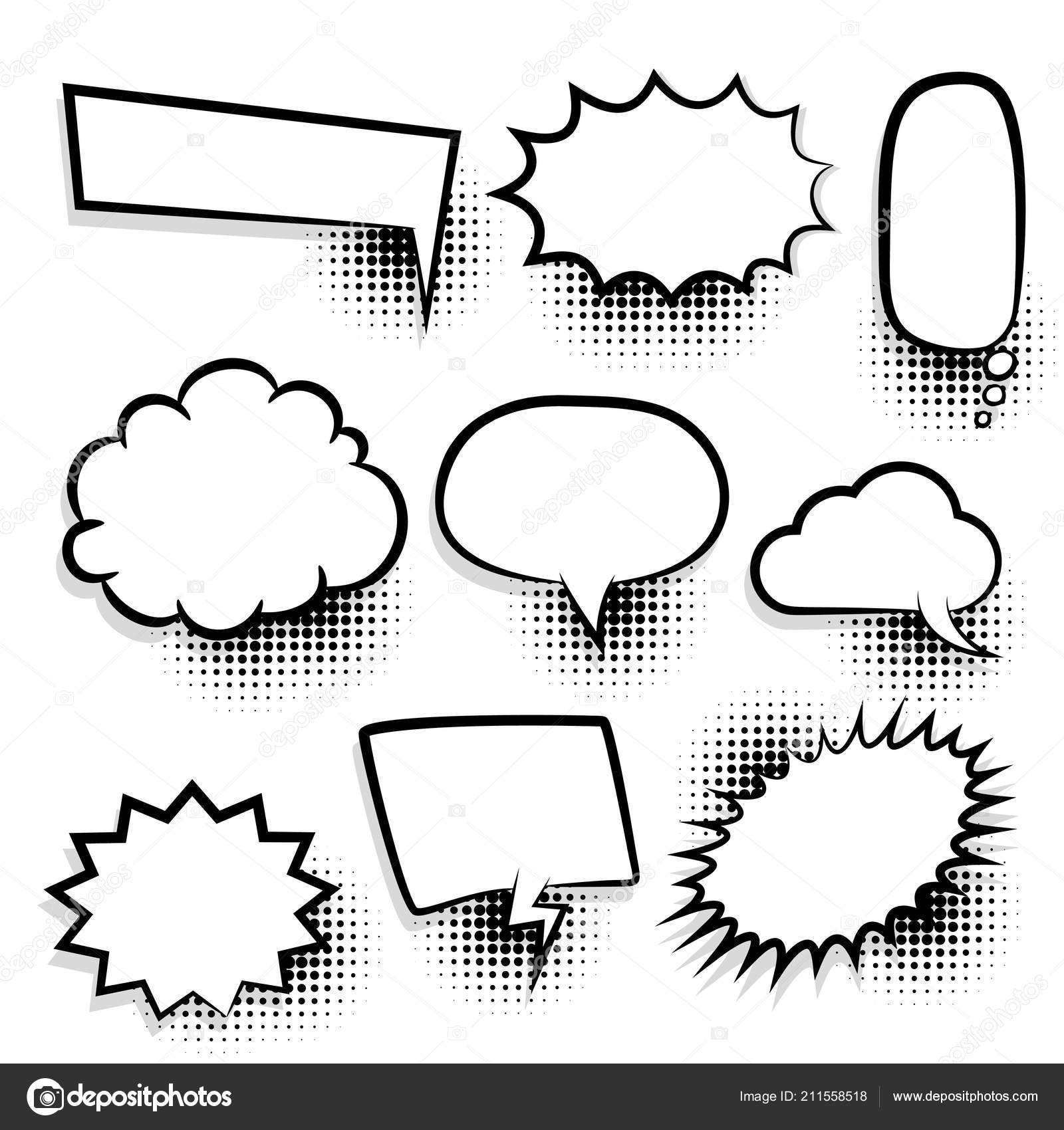 Blank comic book mock up with empty speech bubbles