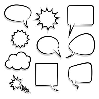 Büyük boş konuşma balonu komik metin ayarla