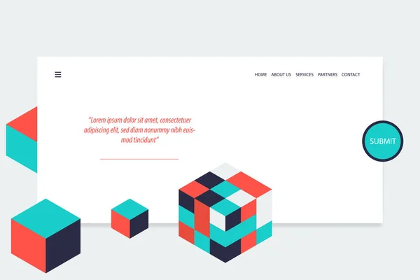 Bannière web isométrique créative minimale — Image vectorielle