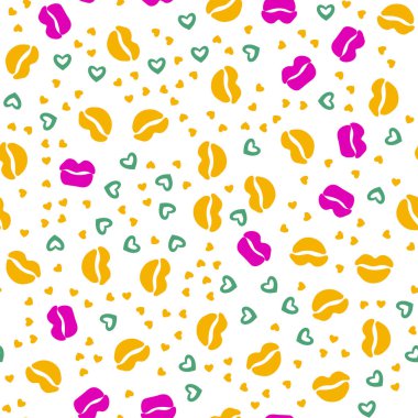 Kadının dudakları seamless modeli doodle modern pop sanat