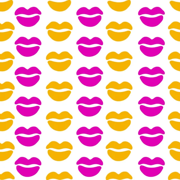 Vrouw lippen naadloze patroon doodle moderne pop art — Stockvector