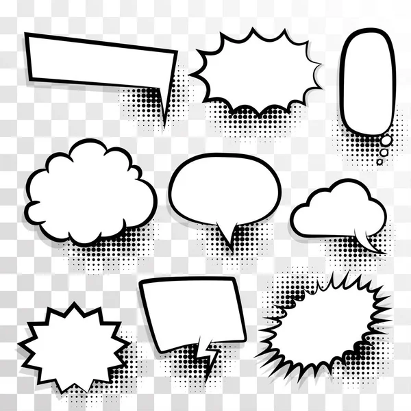 Ensemble vide parole bulle texte bande dessinée pop art — Image vectorielle