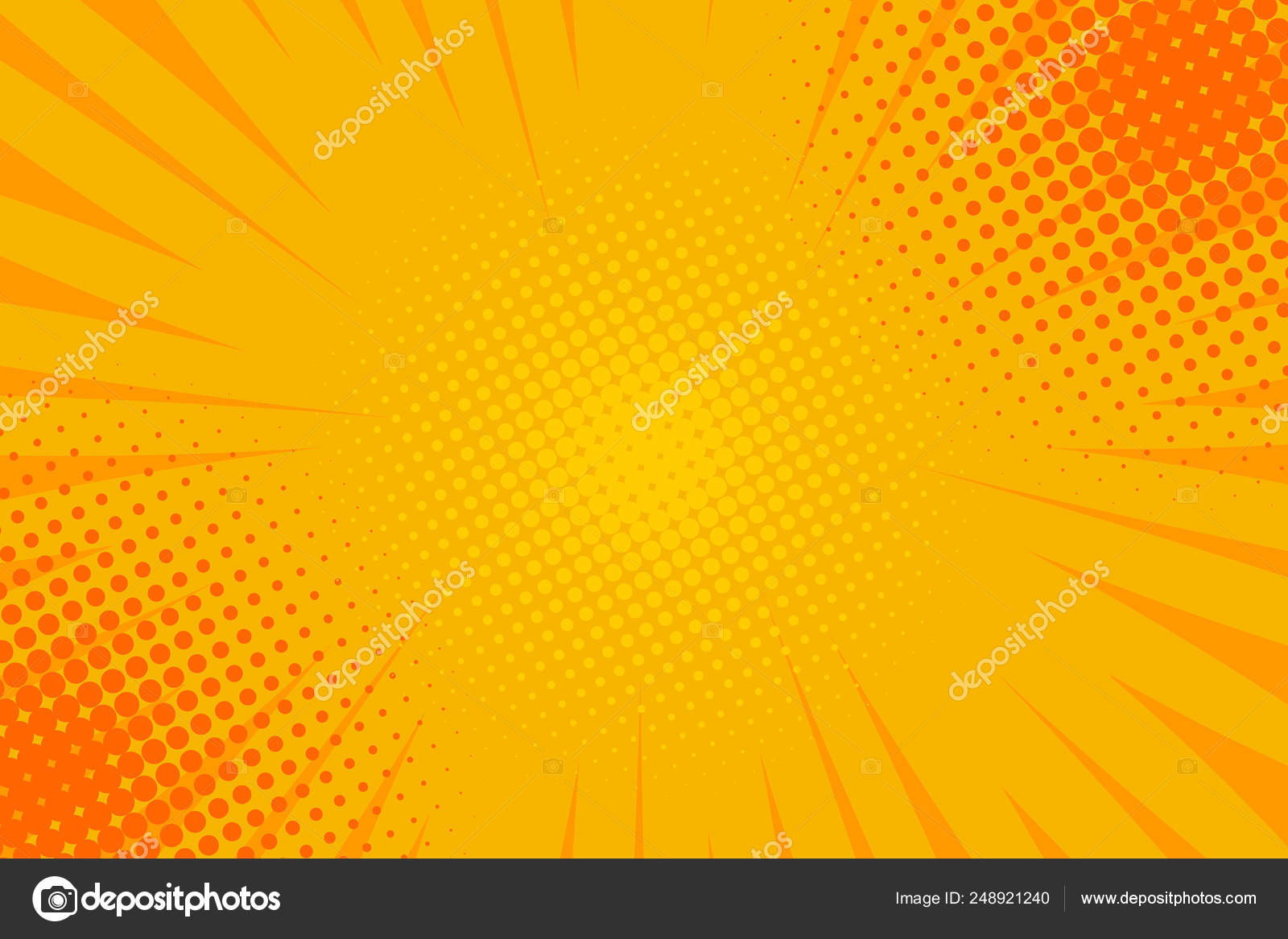 Comic Book Pop Art Strip Radial Backdrop Stock Vector