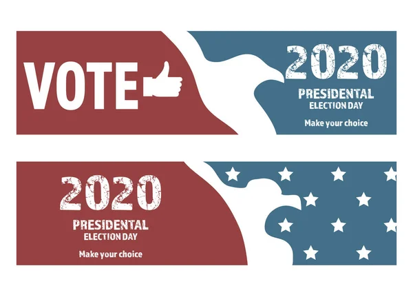 2020年Usa美国总统横幅卡片投票 — 图库矢量图片