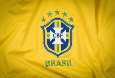 Sao Paulo, Brezilya - 23 Haziran 2018: Ulusal sembol veya logosu Brezilya futbol takımının 