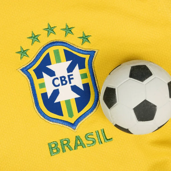 Sao Paulo, Brezilya - 23 Haziran 2018: Ulusal sembol veya logosu Brezilya futbol takımının 
