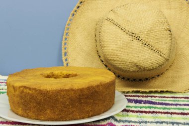 Geleneksel Brezilya Mısır pasta tatlı. Festa Junina parti Brezilya kültür kavramı görüntü.