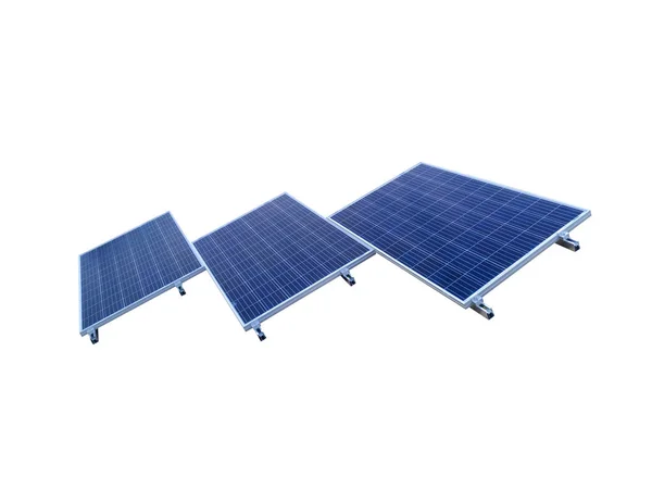 Paneles Solares Aislados Sobre Fondo Blanco Concepto Energía Solar —  Fotos de Stock
