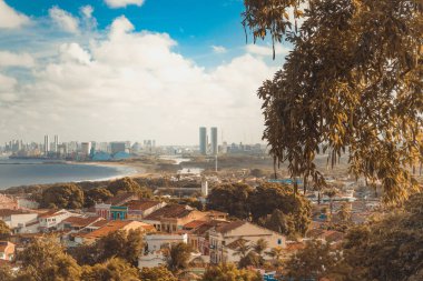 Sunset Bulvarında Olinda ve Recife şehir - kuzeydoğu Brezilya 