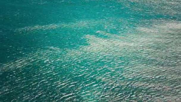 Onde Blu Acqua Verde Del Fondo Del Mare — Video Stock