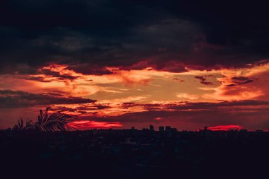 Sao Paulo - Brezilya günbatımında manzarası 