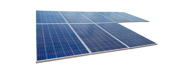 Solární panely izolovaných na bílém pozadí. Solární energetické koncepce — Stock fotografie