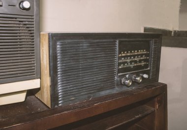 Vintage - Radyo eski siyah retro - 80,0 konsept görüntü.