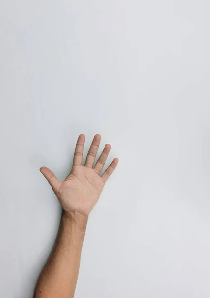 Mãos Masculinas Isoladas Branco — Fotografia de Stock