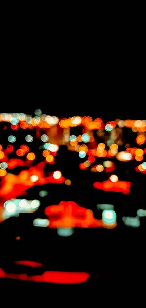 城市灯在黑色上打圈 — 图库照片