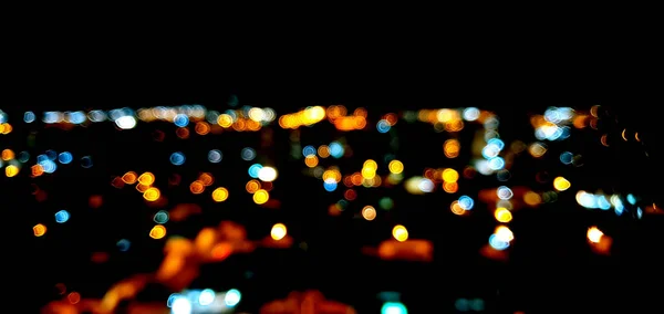 Ciudad Luces Bokeh Círculos Negro —  Fotos de Stock