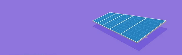 Solar Panel in flat design - Solar Energy Equipment Concept Image. Space for text.