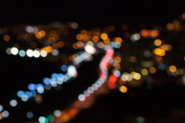 Renkli bokeh şehir ışıkları, soyut arkaplan konsepti resmi