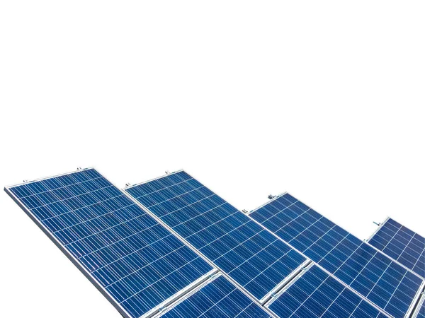 Painéis Solares Isolados Fundo Branco Para Imagens Conceito Energia Solar — Fotografia de Stock