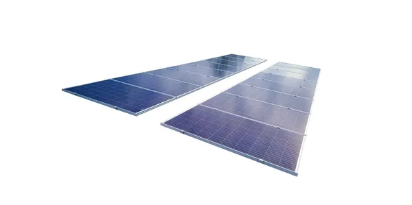 Zonnepanelen Geïsoleerd Witte Achtergrond Voor Concept Beelden Van Zonne Energie — Stockfoto