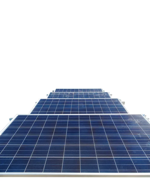 Sonnenkollektoren Isoliert Auf Weißem Hintergrund Für Bilder Von Solarenergiekonzepten — Stockfoto