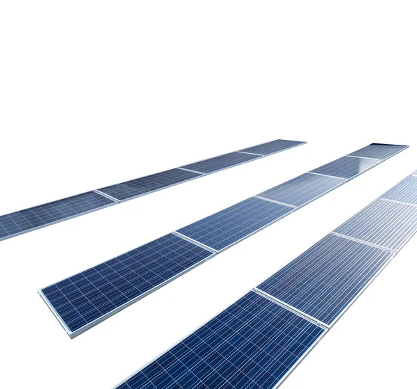 Zonnepanelen Geïsoleerd Witte Achtergrond Voor Concept Beelden Van Zonne Energie — Stockfoto